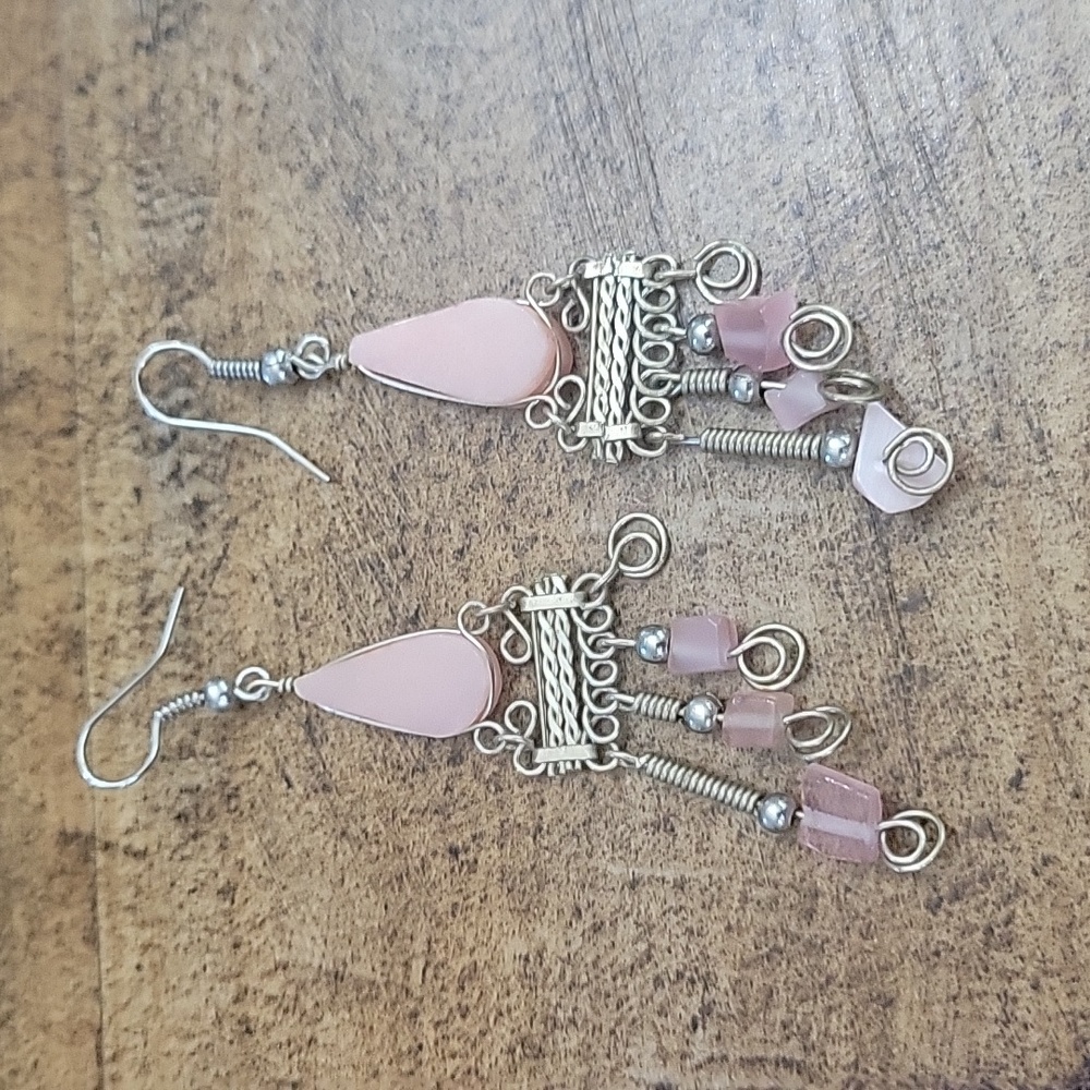 Pink Boho Earrings